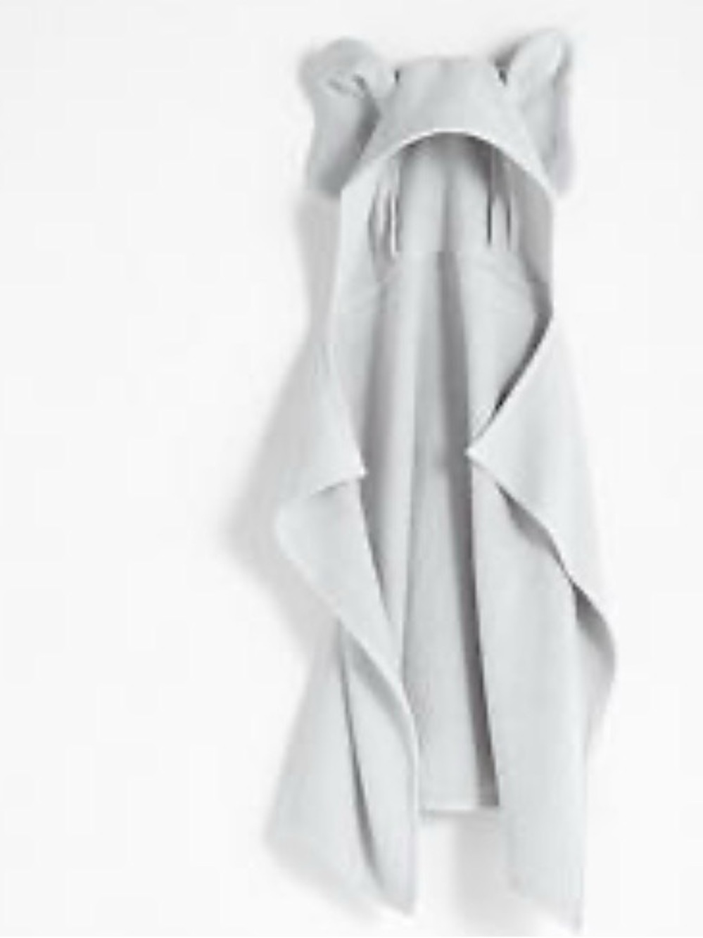 Crate&Kids- Hooded Animal Ear Towel Wrap - Light Gray